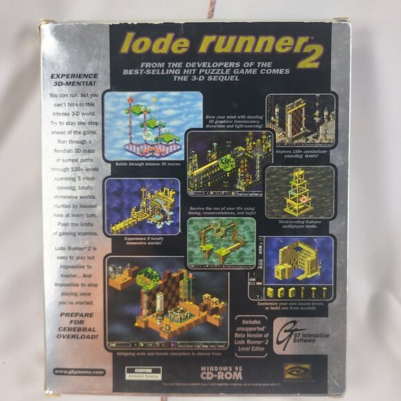 LODE RUNNER 2 by GT Interactive 1998 PC Game CD-ROM in Box‎ - Picture 2 of 6